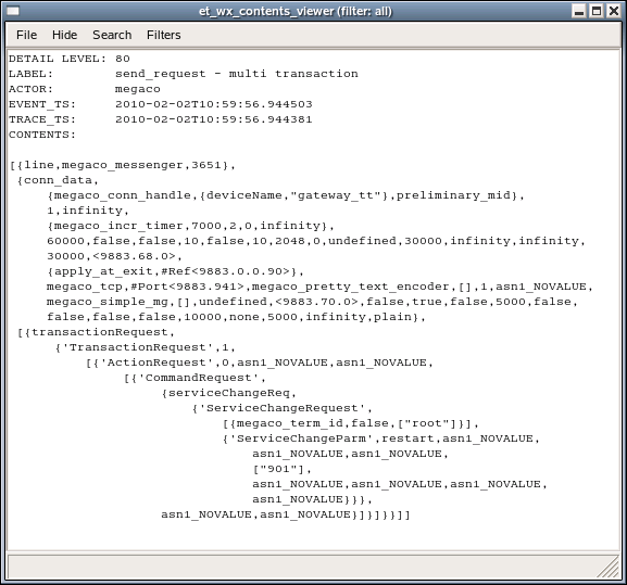 The internal form of a Megaco message The internal form of a Megaco message